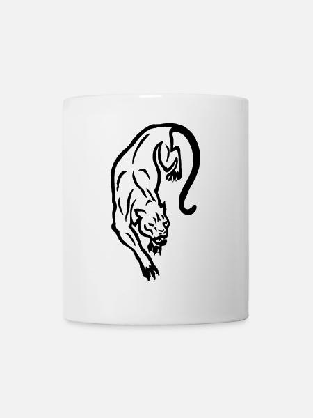 Schwarze Panther-Silhouette - Tasse - Weiß