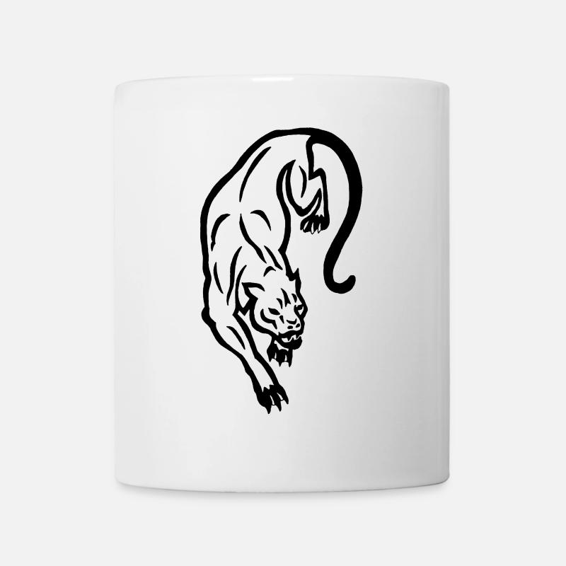 Silhouette de panthère noire - Mug blanc - blanc