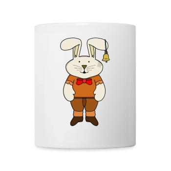 Lapin avec une cloche dans l’oreille - Mug blanc - blanc - Devant