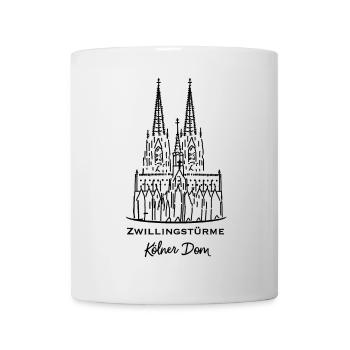 Kölner Dom, Doppeltürme - Tasse - Weiß - Vorne