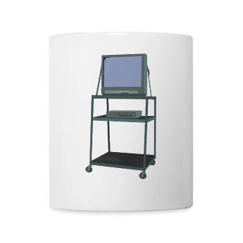 TV und VCR Wagen Klassenzimmer 80er 90er Jahre Lustige Schule - Tasse - Weiß - Vorne