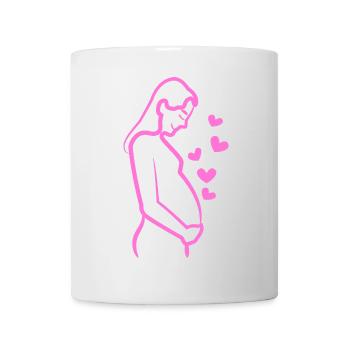 Maman Coeur Baby Bump Grossesse Enceinte - Mug blanc - blanc - Devant