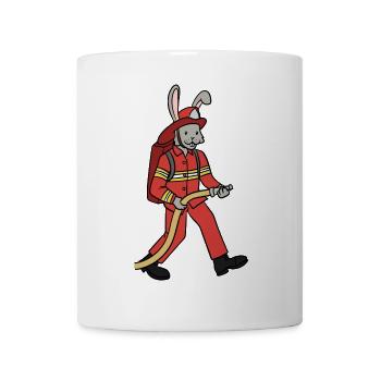 Pompiers lapin / lapin pompier - Mug blanc - blanc - Devant