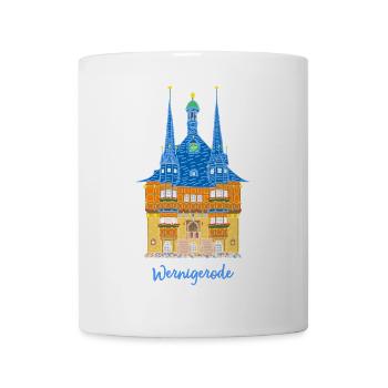Wernigerode, mairie, maison à colombages Allemagne de l'Est - Mug blanc - blanc - Devant