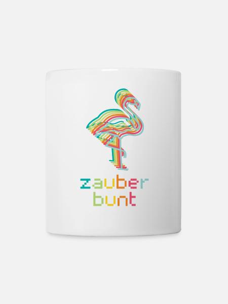 Zauberbunt - Flamingo - Wortschätze - Tasse - Weiß
