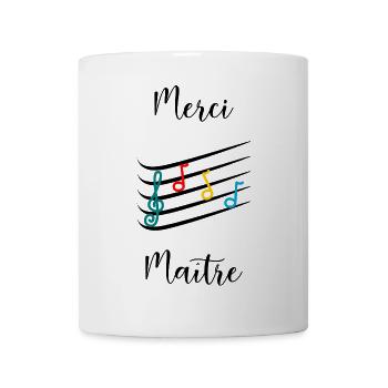 MAÎTRE. MERCI. MERCI MAÎTRE. CADEAU MAÎTRE - Mug blanc - blanc - Devant