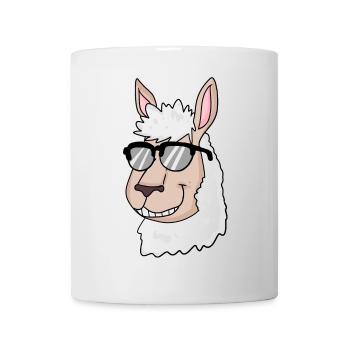 cooles Lama mit Sonnenbrille - Tasse - Weiß - Vorne