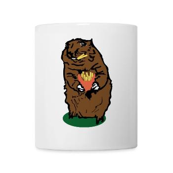 Marmotte avec frites - Mug blanc - blanc - Devant