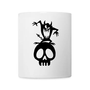 Crâne et démon noir - Mug blanc - blanc - Devant