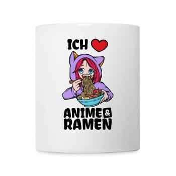 Herz Ramen Statement Comic Ich Liebe Anime Manga - Tasse - Weiß - Vorne