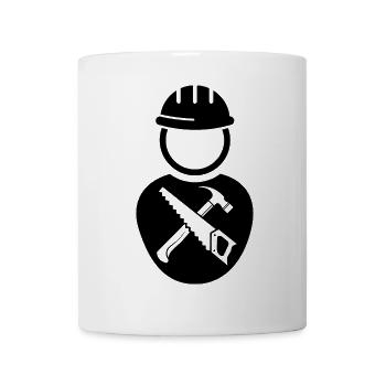 Handwerk Handwerker Symbol Arbeiter Bau Tischler - Tasse - Weiß - Vorne