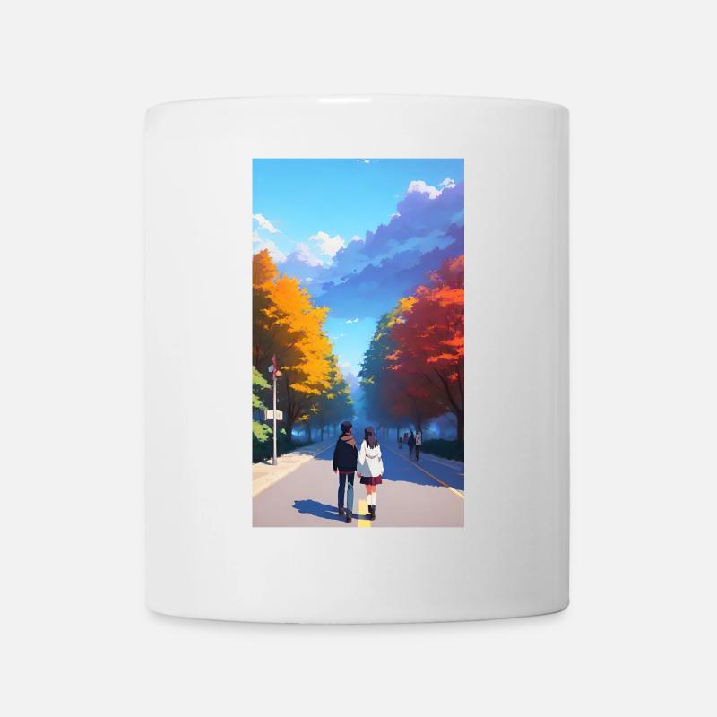 Balade Automnale dans un Parc Urbain - Mug blanc - blanc
