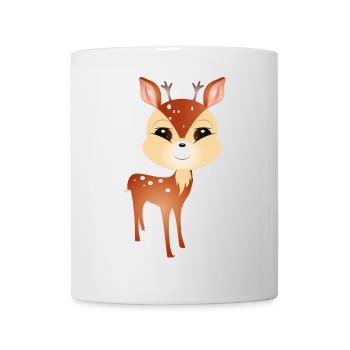 niedlicher kleiner Rehbock mit großem Geweih - Tasse - Weiß - Vorne