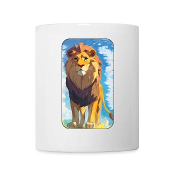 Löwe mit blauen Augen (Rechteck) - Tasse - Weiß - Vorne