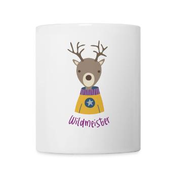 Hirsch Wald Jäger Quotes coole Sprüche Wild Kinder - Tasse - Weiß - Vorne