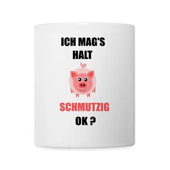 Fasching, Karneval, Kostüm, Schwein - Tasse - Weiß - Vorne