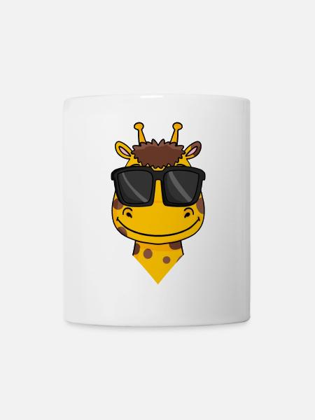 Giraffe mit Brille - Tasse - Weiß