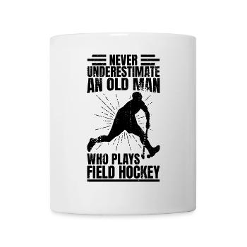 Old Man Playing Field Hockey - Mug - white - Front