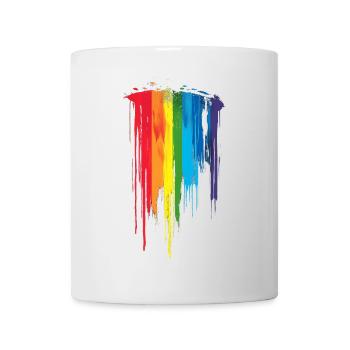 Subtil et cool Dripping Pride drapeau arc en ciel Design - Mug blanc - blanc - Devant