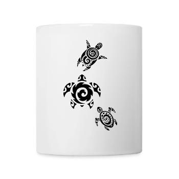 Trois tortues marines (noir) - Mug blanc - blanc - Devant