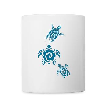 Trois tortues marines - Mug blanc - blanc - Devant