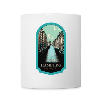 Speicherstadt: Charme historique à Hambourg - Mug blanc - blanc - Devant
