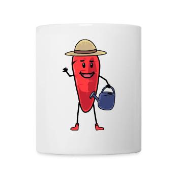 Navet, carotte, jardinier, arrosoir, jardinage - Mug blanc - blanc - Devant
