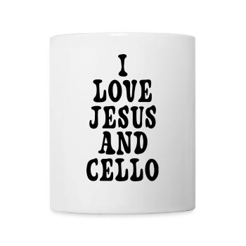 Ich liebe Jesus und Cello - Tasse - Weiß - Vorne