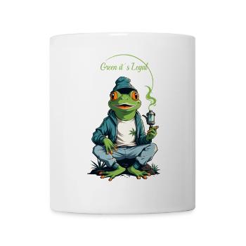 Frosch mit Pfeife - Tasse - Weiß - Vorne