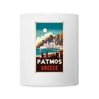 Patmos Greece vintage holiday design - Mug - white - Front