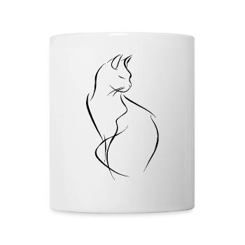 Dessin de chat - Mug blanc - blanc - Devant