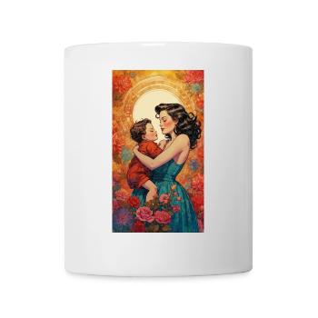 Mutter und Kind - Retro 50er Jahre - Tasse - Weiß - Vorne