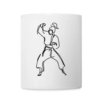 Weibliche Karateka Skizze - Tasse - Weiß - Vorne