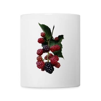 Motif de buissons de baies : mûres - Mug blanc - blanc - Devant