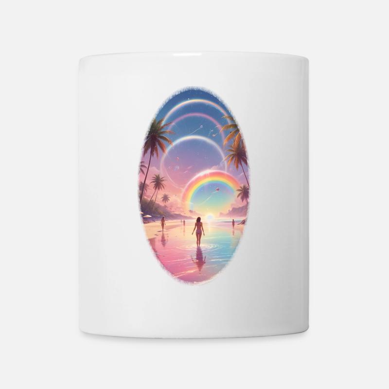 Pastel Beach Rainbow Dream - Mug - white