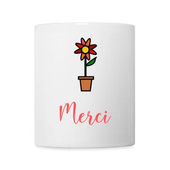MERCI. MAÎTRESSE. MAÎTRE. MERCI MAÎTRESSE - Mug blanc - blanc - Devant