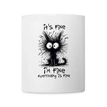 Black Cat It's Fine I'm Fine Everything Is Fine - Mug - white - Front