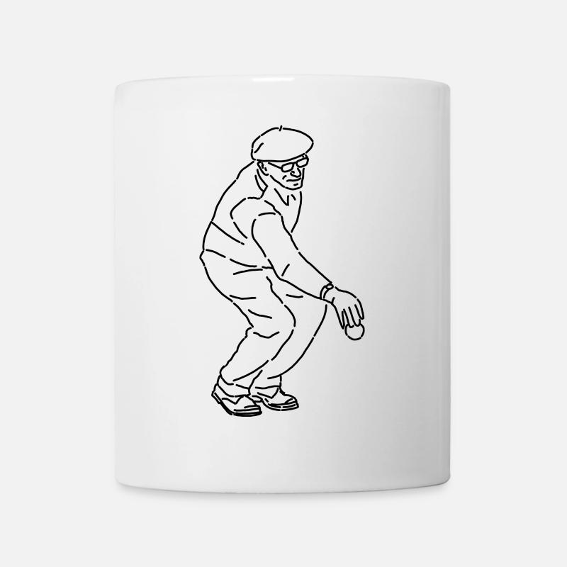 Joueur de pétanque droitier - Mug blanc - blanc