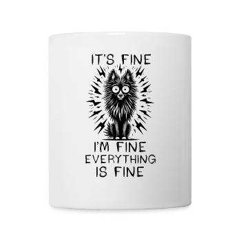 Black Dog It's Fine I'm Fine Everything Is Fine - Mug - white - Front