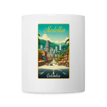 Medellin Kolumbien Retro Classic Design - Tasse - Weiß - Vorne