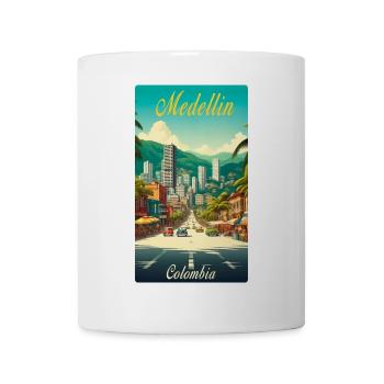 Medellin Kolumbien Retro Classic Design - Tasse - Weiß - Vorne