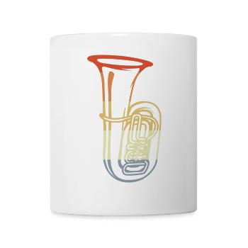 Vintage Tuba Drawing - Mug - white - Front