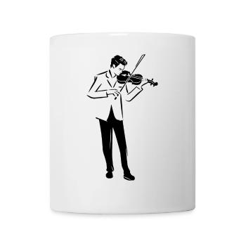 Violinist Drawing - Mug - white - Front
