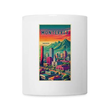 Monterrey Mexiko Retro Design - Tasse - Weiß - Vorne