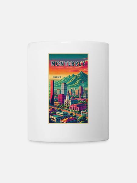 Monterrey Mexiko Retro Design - Tasse - Weiß