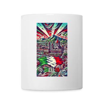 Sizilien Italien Kunst Design - Tasse - Weiß - Vorne