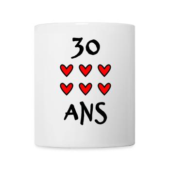 30. 30 ANS. 30e ANNIVERSAIRE. ANNIVERSAIRE 30 ANS. - Mug blanc - blanc - Devant