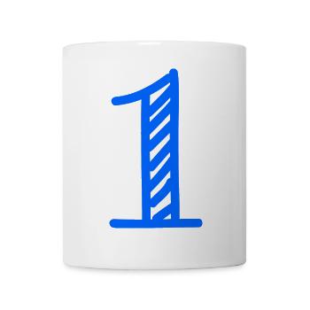1. 1 Jahr. 1. JAHRESTAG. 1-JÄHRIGES JUBILÄUM - Tasse - Weiß - Vorne
