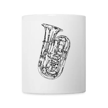 Tuba Drawing - Mug - white - Front