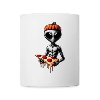 Alien Halloween Außerirdischer Pizza - Mug blanc - blanc - Devant